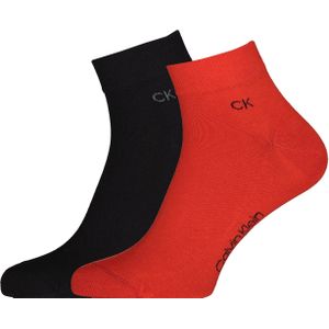 Calvin Klein herensokken Simon (2-pack), hoge enkelsokken, rood met zwart -  Maat: 39-42