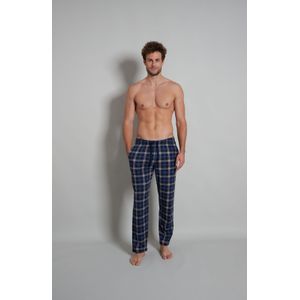 Ceceba heren pyjama- of loungebroek, donkerblauw geruit -  Maat: 8XL