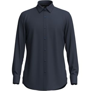 HUGO BOSS Hank slim fit overhemd, tricot, blauw 43