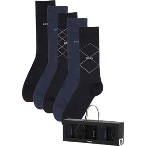 BOSS cadeauset herensokken (5-pack), verschillende kleuren geruit