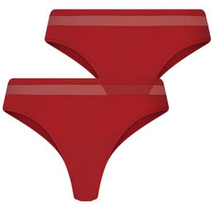 RJ Bodywear RJ dames Allure Las Vegas dames Brazilian string (2-pack), donkerrood
