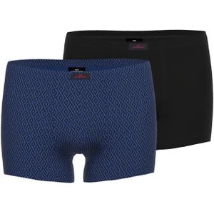 Gotzburg heren boxer normale lengte (2-pack), donkerblauw mini dessin