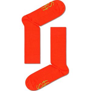 Happy Socks Solid Logo Rib Crew Sock, unisex sokken