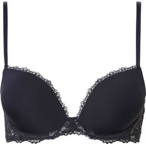 Calvin Klein dames Seductice Comfort push-up T-shirt bra, push-up BH, zwart -  Maat: 65C