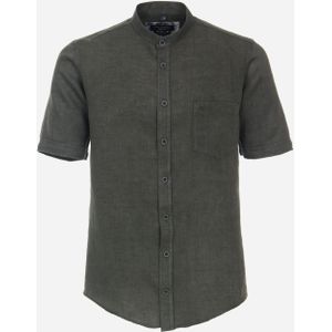 CASA MODA Sport casual fit overhemd, korte mouw, linnen, groen 47/48