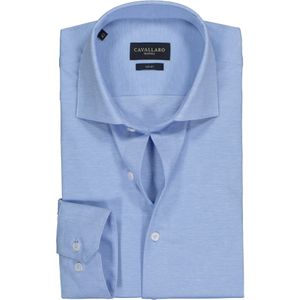 Cavallaro Napoli slim fit overhemd, tricot, lichtblauw 38