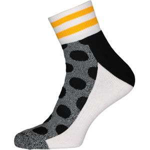 Happy Socks - Big Dot 1/4 Crew Sock - Zwart met Wit - Korte Sok met Stippen