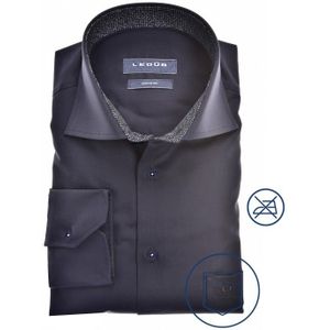 Ledub - Modern Fit Overhemd - Donkerblauw - Strijkvrij - Heren
