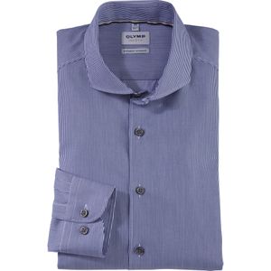 OLYMP Level 5 body fit overhemd, popeline, marineblauw gestreept