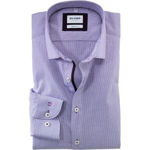 OLYMP Level 5 body fit overhemd, popeline, vioolkleurig geruit