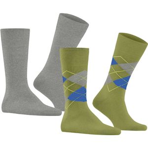 Burlington Everyday Argyle Mix 2-Pack herensokken, groen (moss)