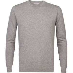 Michaelis heren trui katoenmengsel, slim fit trui met O-hals, grijs