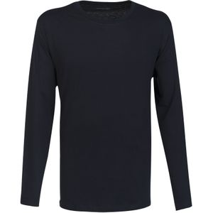 SCHIESSER Mix+Relax T-shirt, lange mouw O-hals, blauw -  Maat: XL