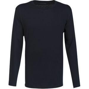 SCHIESSER Mix+Relax T-shirt, lange mouw O-hals, blauw -  Maat: 3XL