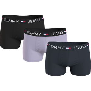 Tommy Hilfiger trunk (3-pack), heren boxers normale lengte, zwart, lila, blauw -  Maat: L