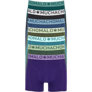 Muchachomalo heren boxershorts (7-pack), heren boxers normale lengte, light cotton solid, zwart, blauw, petrol, donkergroen, groen, olijfgroen en paars -  Maat: 3XL