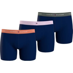 Tommy Hilfiger hipster brief (3-pack), heren slips, blauw met gekleurde tailleband - Maat: S