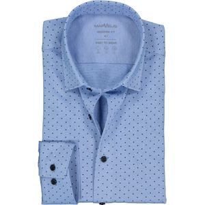 MARVELIS jersey modern fit overhemd, lichtblauw met donkerblauw gestipt tricot 45