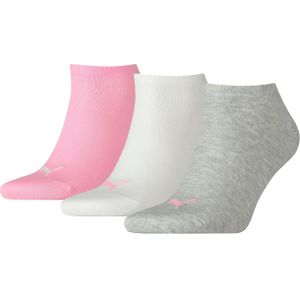 Puma Unisex Sneaker Plain (3-pack), unisex enkelsokken, roze -  Maat: 35-38