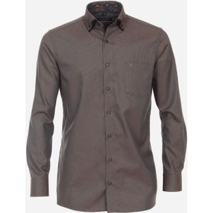 CASA MODA comfort fit overhemd, dobby, bruin 54