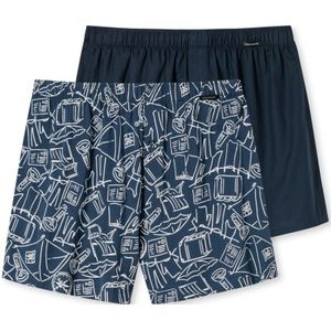 SCHIESSER Boxershorts Multipacks boxer (2-pack), heren boxershorts jersey uni gedessineerd