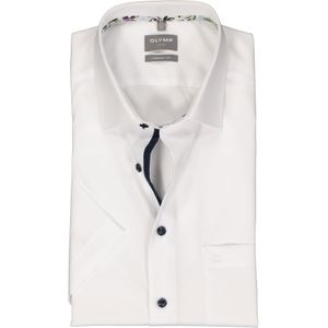 OLYMP comfort fit overhemd, korte mouw, structuur, wit