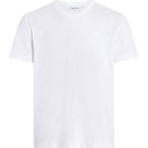 Calvin Klein Smooth Cotton V-neck T-shirt, heren T-shirt korte mouw O-hals, wit -  Maat: S