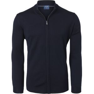 OLYMP modern fit vest wol, marine blauw met rits