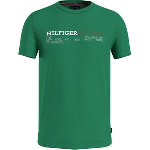 Tommy Hilfiger Hilfiger Chest Tee, heren T-shirt korte mouw O-hals, groen -  Maat: XL