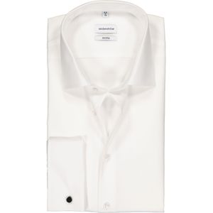 Seidensticker shaped fit overhemd, dubbele manchet met Kent kraag, wit 43
