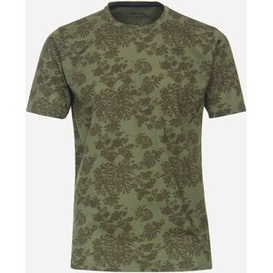 Redmond regular fit T-shirt, korte mouw O-hals, groen (met print)