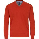 Redmond heren trui katoen, V-hals, terracotta (middeldik)