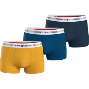 Tommy Hilfiger heren boxers normale lengte (3-pack), trunk, geel en blauw -  Maat: XXL