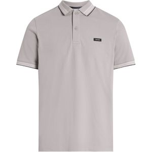 Calvin Klein Stretch Pique Multi Tipping Slim Polo, heren poloshirt, grijsbeige