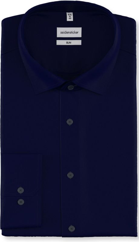 Overhemden - Donkerblauw - 100% Katoen - X-Slim Kentkraag