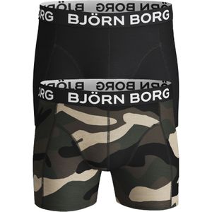 Bjorn Borg boxershorts Core (2-pack), heren boxers normale lengte, camouflage en zwart -  Maat: XXL
