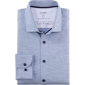 OLYMP 24/7 Level 5 body fit overhemd, tricot, koningsblauw dessin 45