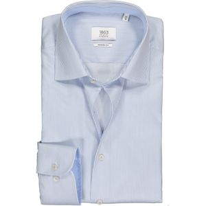 ETERNA 1863 modern fit premium overhemd, 2-ply twill heren overhemd, lichtblauw met wit gestreept 44