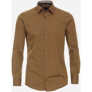 VENTI modern fit overhemd, popeline, bruin 48