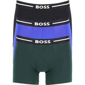 HUGO BOSS Bold boxer briefs (3-pack), heren boxers normale lengte, groen, blauw, zwart -  Maat: S