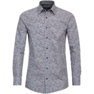 CASA MODA - Sport Comfort Fit - Overhemd - Blauw Dessin - Strijkvriendelijk