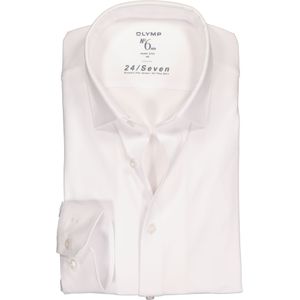 OLYMP No. Six 24/Seven super slim fit overhemd, wit tricot