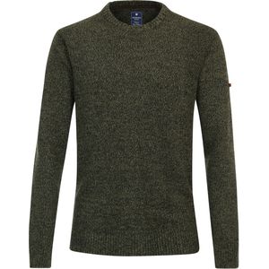 Redmond heren trui wol- met katoenmengsel, O-hals, groen (middeldik)