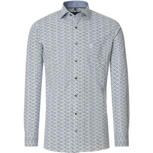 CASA MODA - Modern Fit - Overhemd - Groen Dessin - Strijkvriendelijk