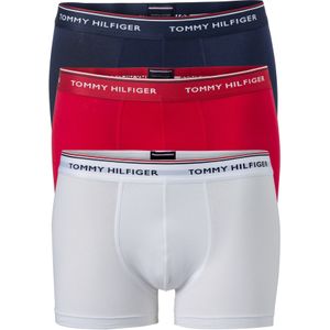 Tommy Hilfiger trunks (3-pack), heren boxers normale lengte, rood, wit en blauw - Maat: 4XL