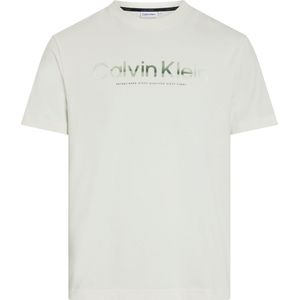 Calvin Klein Diffused Logo T-shirt, heren T-shirt korte mouw O-hals, blauw -  Maat: 3XL
