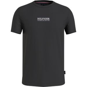 Tommy Hilfiger Small Hilfiger Tee, heren T-shirt korte mouw O-hals, zwart -  Maat: XXL