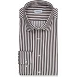 Seidensticker slim fit overhemd, popeline, bruin gestreept