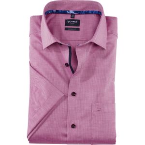 OLYMP Luxor modern fit overhemd, korte mouw, structuur, fuchsia