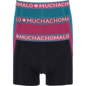 Muchachomalo heren boxershorts (3-pack), heren boxers normale lengte Solid, roze, petrol, zwart -  Maat: L
